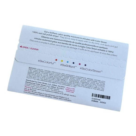 Color Street COLD FRONT Blue Snowflake Print Shimmer Ombré Winter Set - Picture 4 of 6